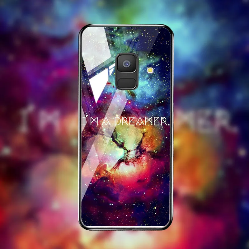 Q052 Soaptree чехол из закаленного стекла для samsung Galaxy A8 A6 Plus чехол s Star Space мультфильм для samsung A8 A730F A530F чехол бампер - Цвет: Q052