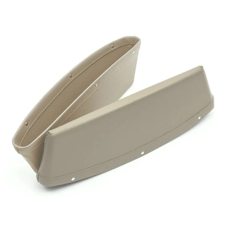 Beige 2 комплекта из искусственной кожи, автомобильный карманный органайзер, консоль сиденья, зазор, наполнитель, боковое сиденье, щелевая коробка для хранения, Универсальное автомобильное сиденье, боковой зазор, карман - Название цвета: Beige