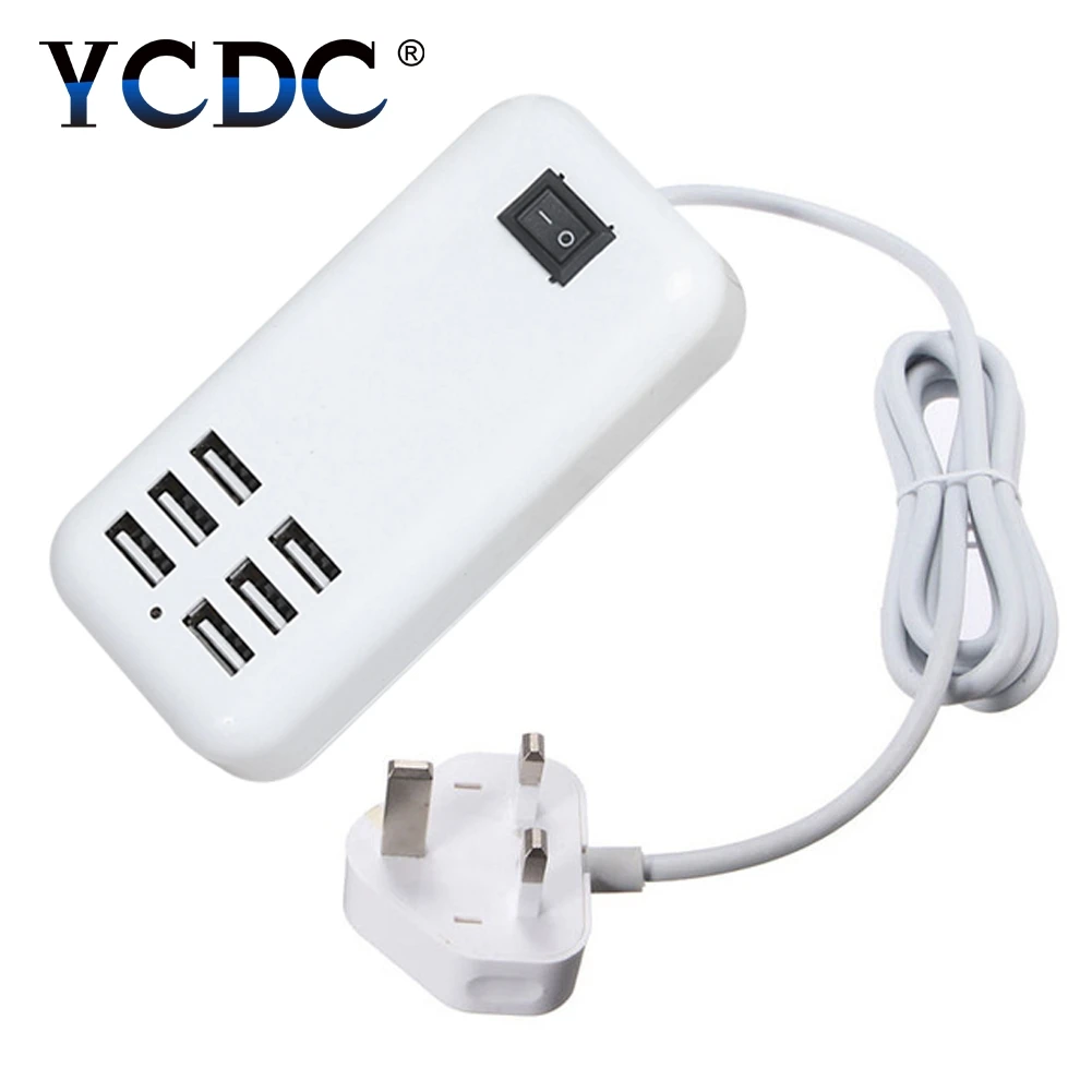 Штепсельная Вилка европейского стандарта, 6 usb зарядных портов, 5 В, 4 а, силовые розетки, полоса, usb-хаб, настольная стандартная штепсельная вилка, домашняя электрическая штепсельная вилка, адаптеры