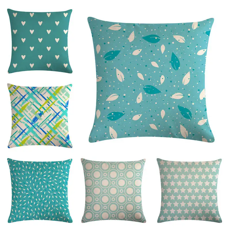 45 см * светло голубой узор розового дизайна льняные/Хлопковые наволочки на диване