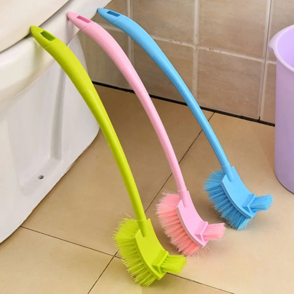 Двухсторонняя туалетная щетка с длинной ручкой паз щель очиститель губка для