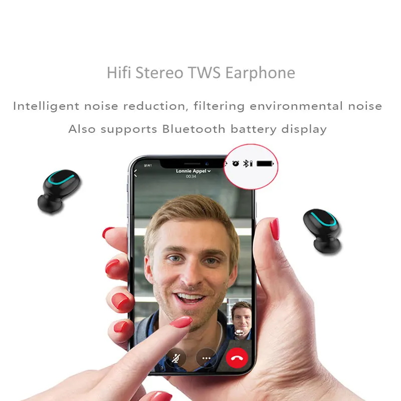Наушники вкладыши TWS с наушники Беспроводной 5D стерео Bluetooth мини