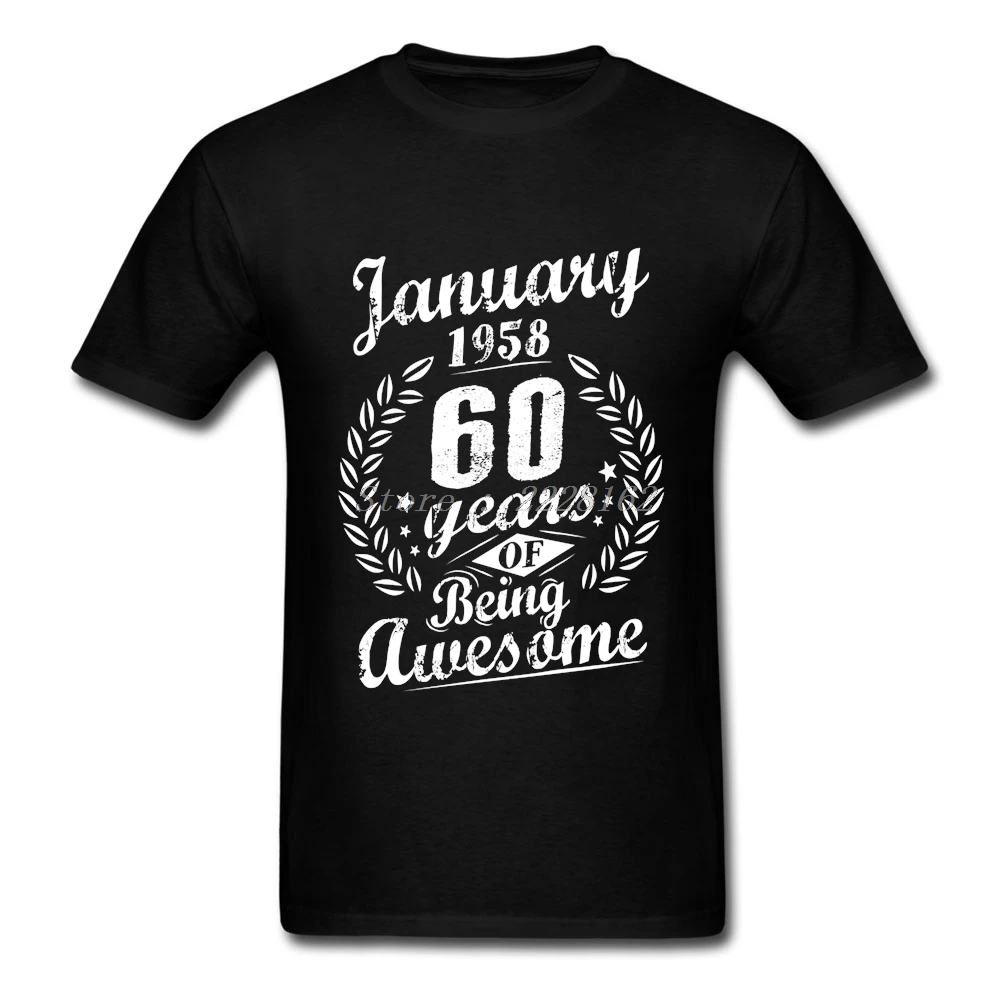 Коллекция 1958 года футболки для мужчин отличный выбор подарок 60 лет жизни