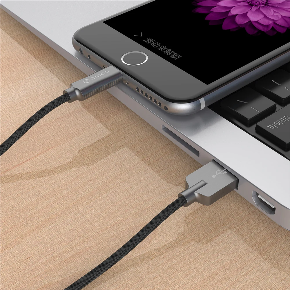 ORICO usb-кабель для быстрой зарядки и синхронизации данных, металлический кабель из нейлонового сплава для iPhone 7 Plus, 8 Plus, iphoneexr, разъем для освещения