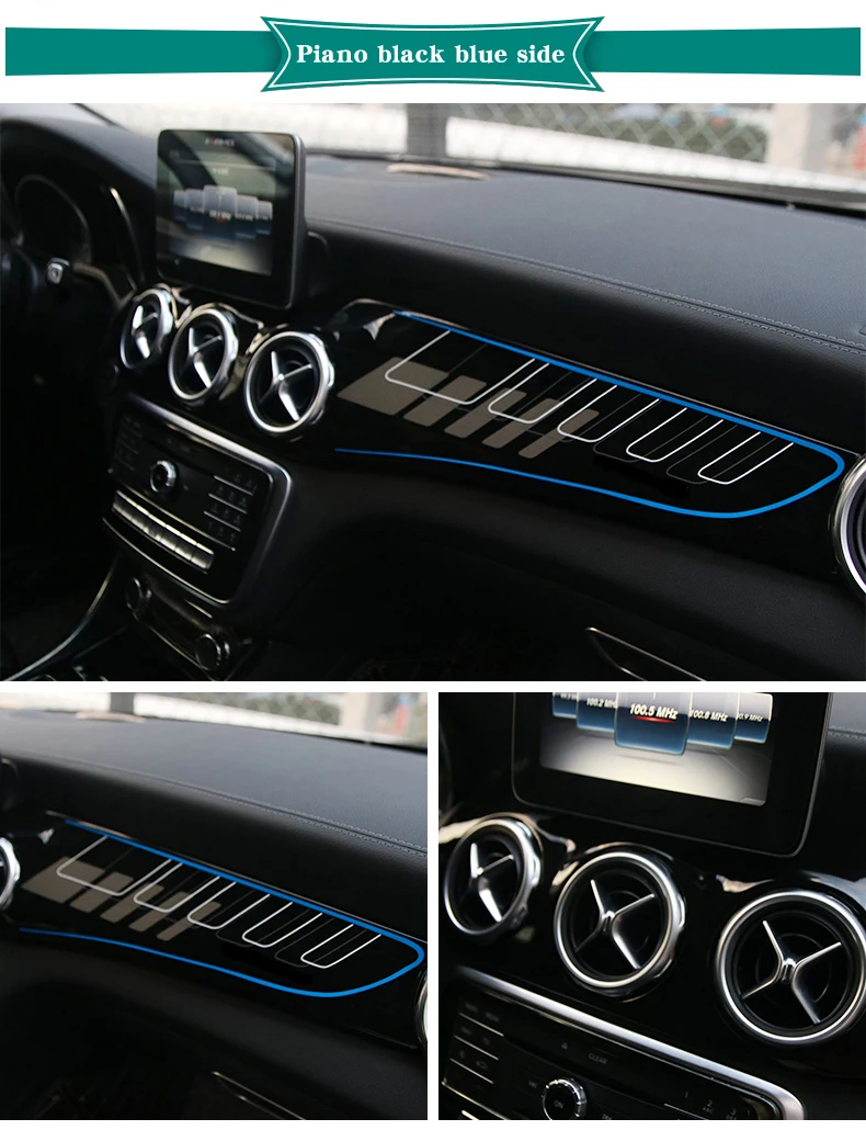 Для Mercedes-Benz CLA AMG/GLA250/CLA W117/C117 наклейки из углеродного волокна для автомобиля Модифицированная внутренняя панель управления Декоративная полоса