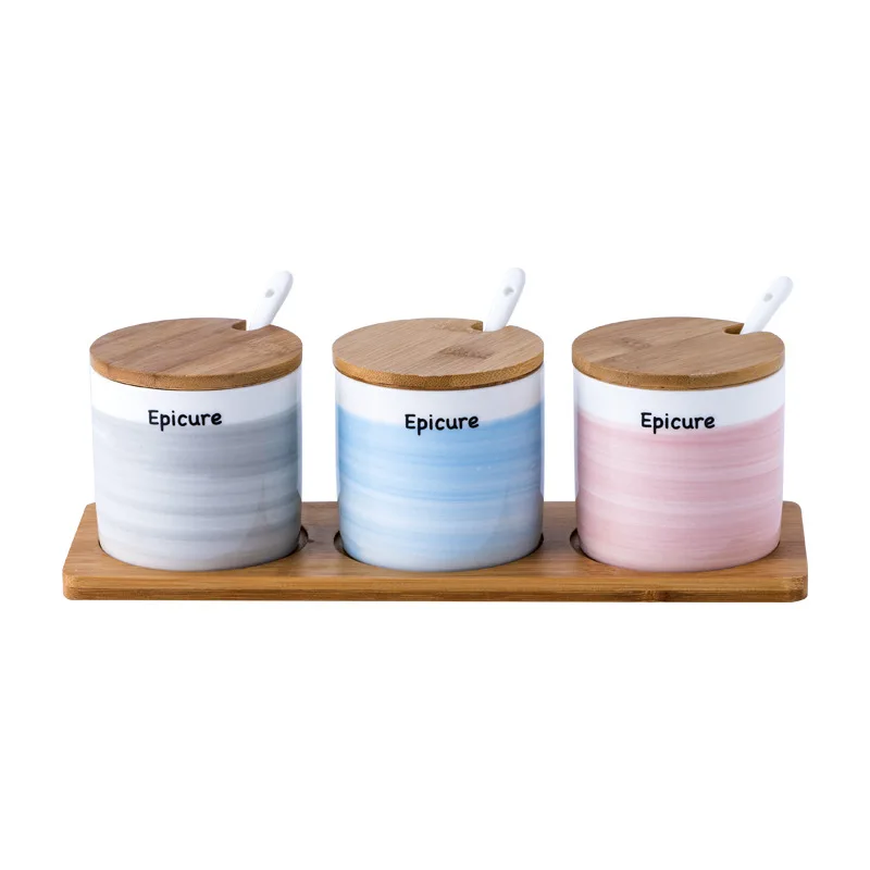 Керамическая банка для приправ скандинавский креативный набор Трехкомпонентные