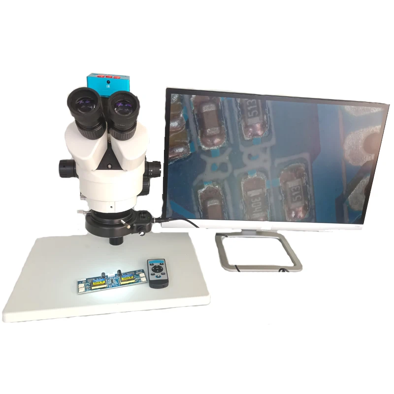 Из России 30MP HDMI USB видеокамера 3.5X-90X simul-focal тринокулярный микроскоп 144 светодиодные лампы SMD ремонт ювелирных изделий PCB