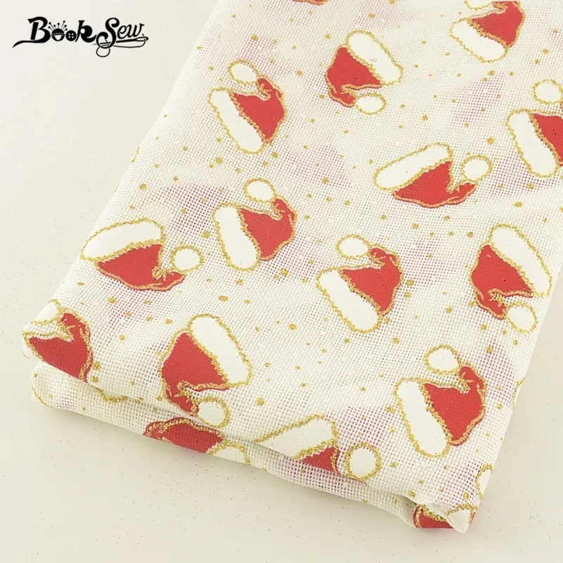 Booksew Лен Ткань Новогодние товары шляпа Дизайн жира четверти метра 50x150 см