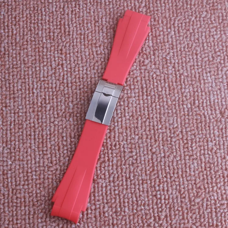 21 мм изогнутый конец резиновый ремешок с деполиментной пряжкой для Deepsea Watch band