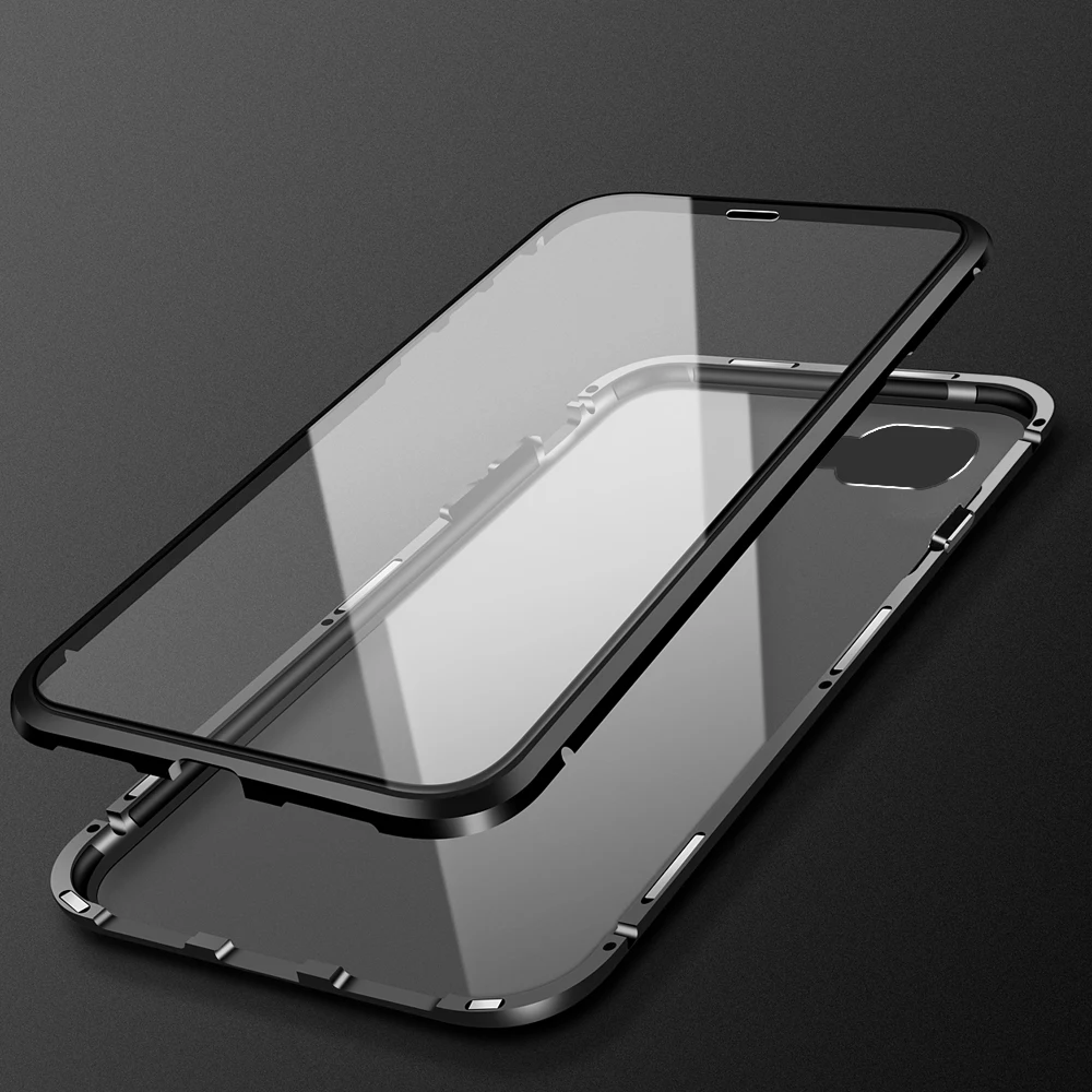 360 градусов Полный Магнитный чехол для iPhone X XS Max XR 8 7 6 Plus Крышка передняя задняя стекло чехол для iPhone 8X6 S плюс Магнит Чехол