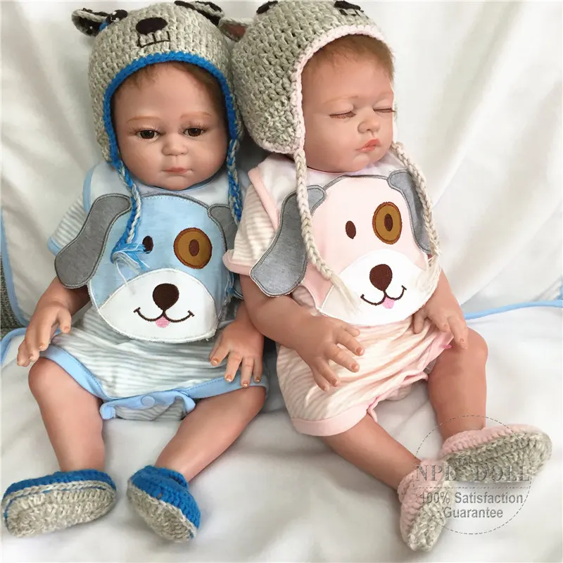 Новинка 50 см NPK полное Силиконовое боди Reborn Baby Doll новорожденный малыш мальчик и девочка Близнецы кукла дети девочки играть дом игрушки