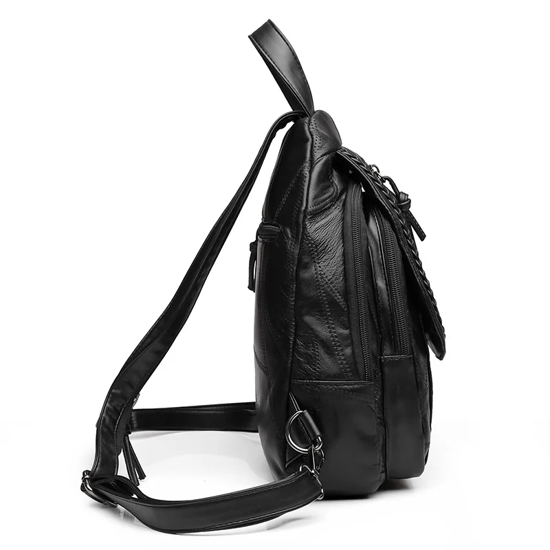 Многофункциональный Для женщин из овечьей кожи рюкзак backbag сумка модная одежда