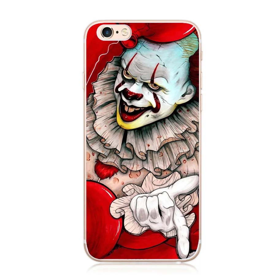 Фильм Стивен Кинг это чехол для телефона для iPhone 8 6Plus 5S X прозрачный пластиковый чехол s Pennywise клоун ужас - Цвет: Серебристый