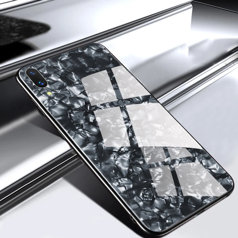 Чехлы с закаленным стеклом для Vivo NEX S A X21 X20 Plus X21i X9 X9s X7 Y85 Y79 Y75 чехол из ТПУ с покрытием
