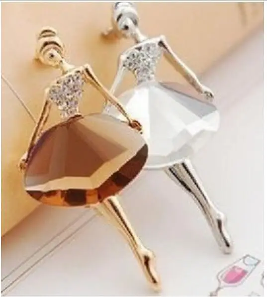 Модная блестящая Брошь Стразы с кристаллами балерины 4XZD13|girls brooches|brooch fashionfashion brooch