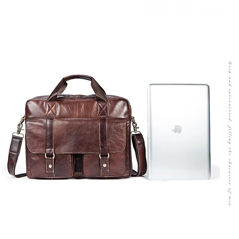 Новый Винтажный мужской деловой портфель из 100% коровьей натуральной кожи