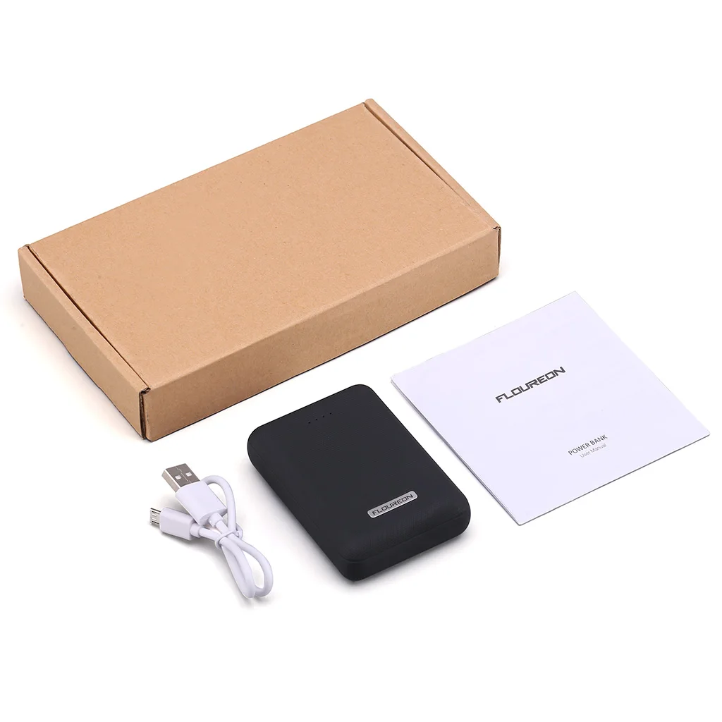 Floureon 10000 mAh Мощность bank Dual USB Портативный внешний Батарея Зарядное устройство 5 V 2A мобильного телефона Батарея Зарядное устройство для iPhone X samsung