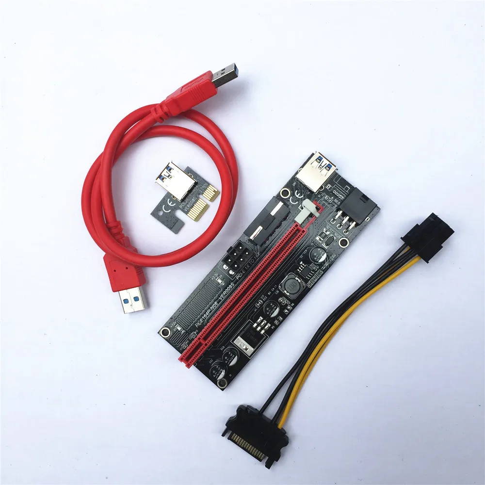 30 шт. 009 S стояк PCIe pci e PCI Express Riser Card 1X 4x 8x 16x USB 3.0 кабель 6 булавки SATA Питание для БТД