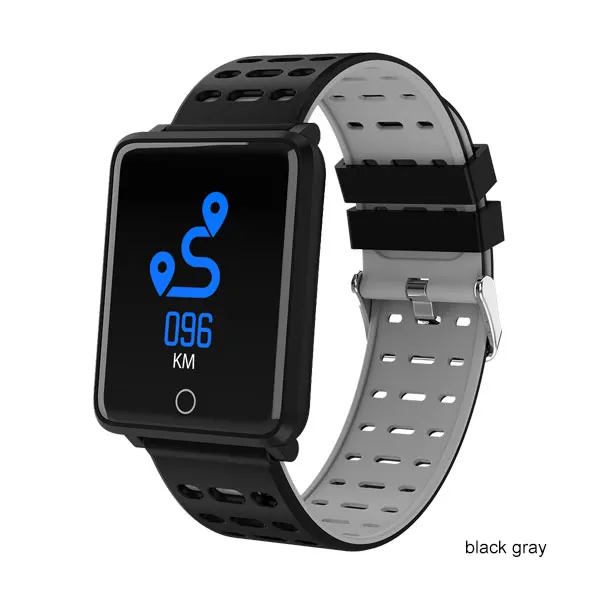 black gray Bluetooth Смарт-часы для мужчин и женщин, водонепроницаемый браслет, фитнес-трекер, браслет, шагомер, спортивные Смарт-часы для Ios, Android - Цвет: black gray