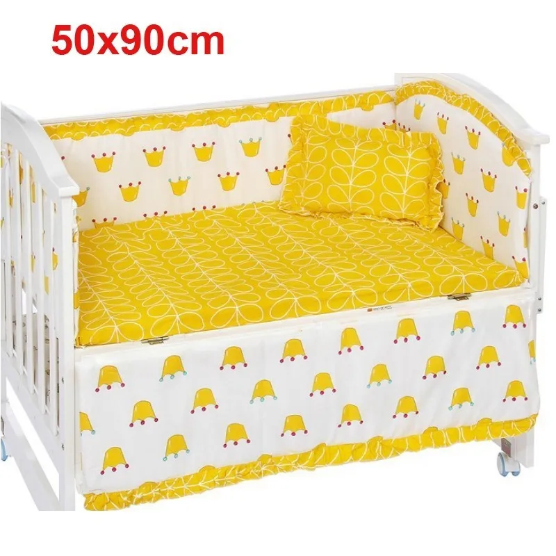 I 50x90cm 5 шт., Комплект постельного белья для новорожденных, милый мультяшный бампер для кроватки, хлопок, удобная детская кровать, протектор, моющийся Комплект постельного белья s - Цвет: I 50x90cm