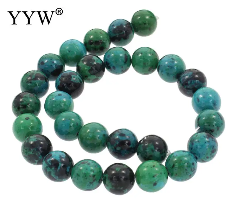 Горячие бусины из натурального камня хризоколлы круглые свободные 4 мм 6 8 10 12 14 DIY