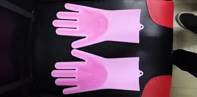 Pink 1 пара высококачественных корейских волшебных перчаток для уборки ванной комнаты кухни, шерсти животных, головки щетки, бытовые чистящие инструменты аксессуары - Цвет: Pink