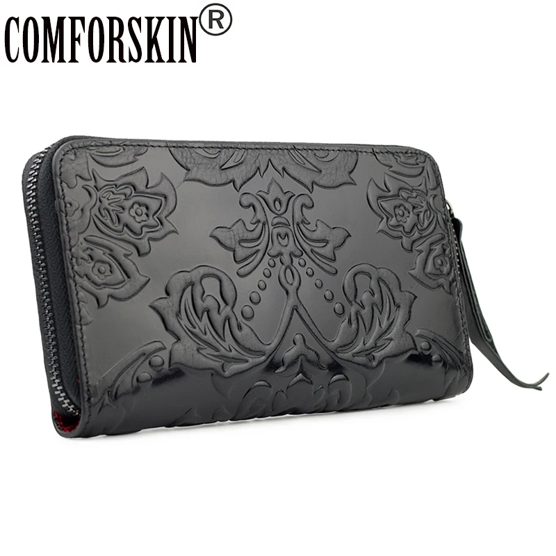 COMFORSKIN кожаные кошельки из воловьей кожи уникальные длинные женские