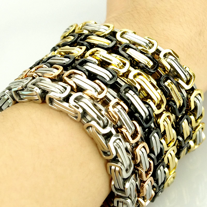 Панк 316L Византийский браслет из нержавеющей стали специальный Байкерский