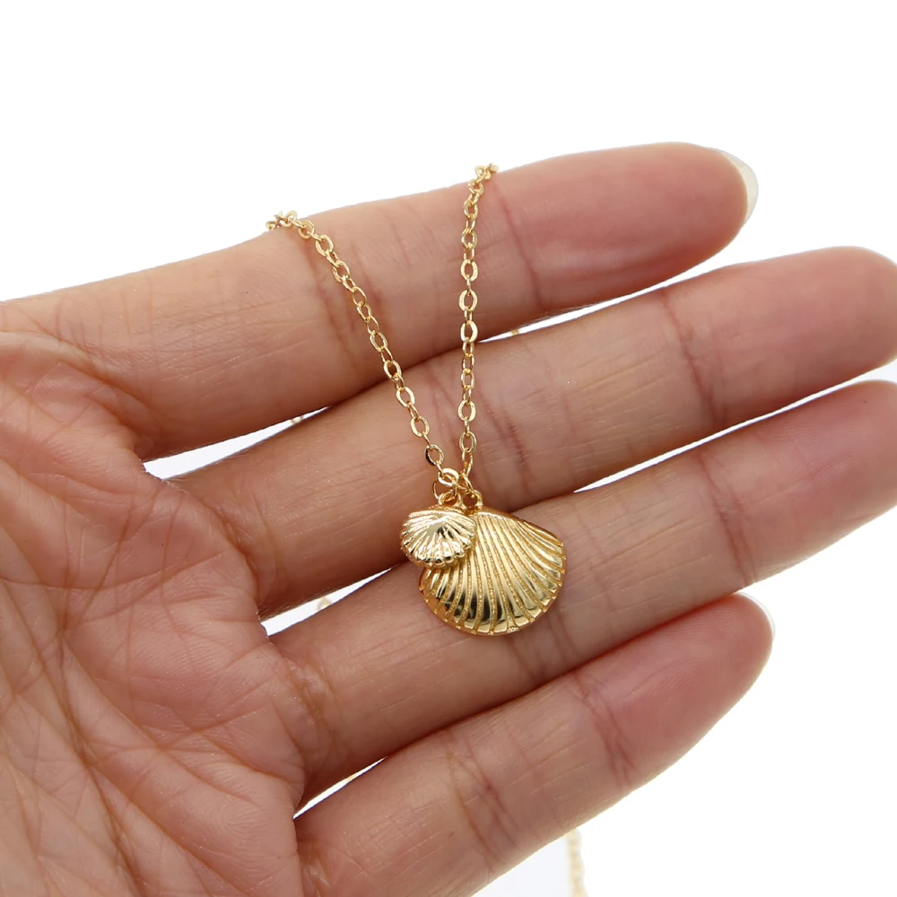 2020 Одежда высшего качества золото Цвет Sea Shell Колье с подвеской для женщин летняя