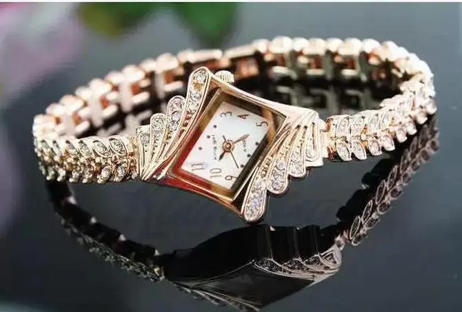Женские часы с бриллиантами женские со стразами браслет из розового золота