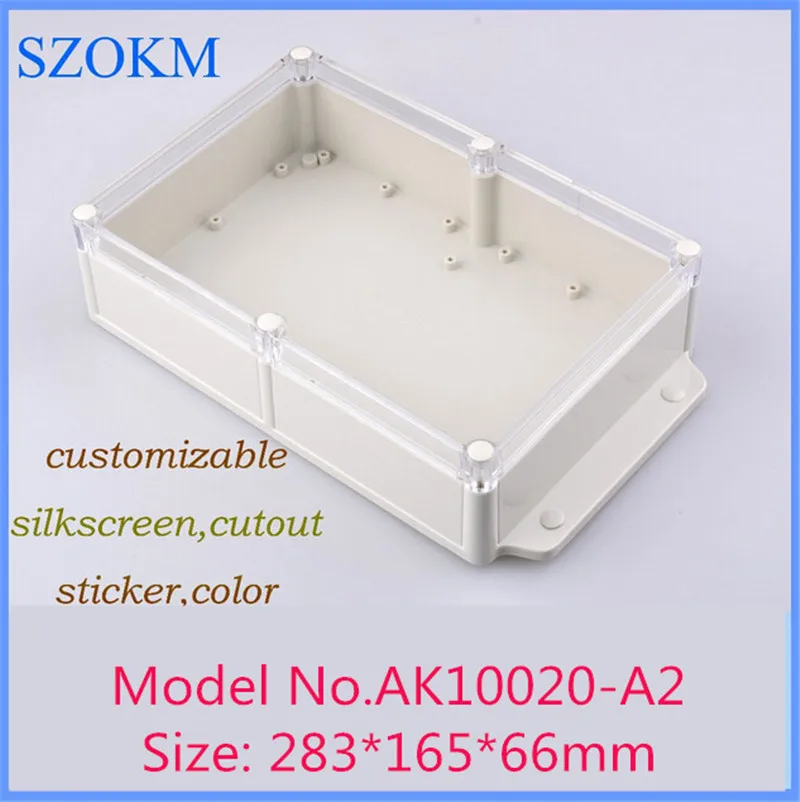 

Водонепроницаемая пластиковая искусственная кожа (4 шт.) 283*165*66 мм, прозрачная пластиковая коробка, коробка для электроники