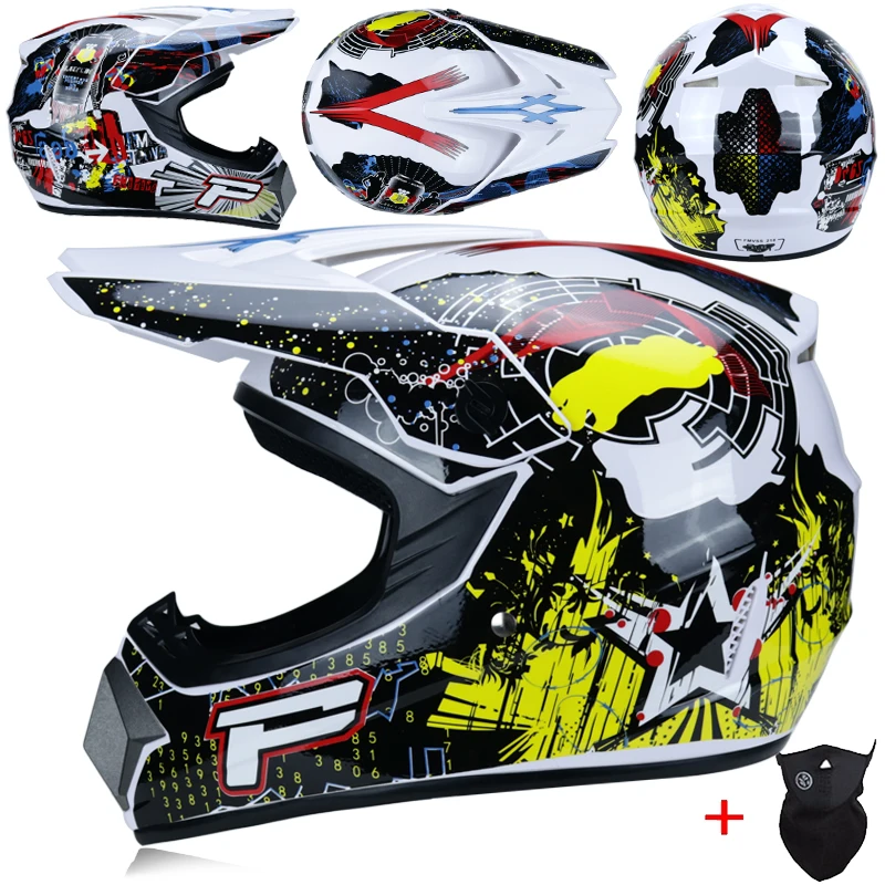 Полнолицевой мотоциклетный шлем Cross capacete Мотокросс внедорожный ATV MTB горные гонки Casco DOT утвержден - Цвет: 18a
