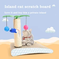 new creative pet cat scratch board toy bell ball catnip coco island