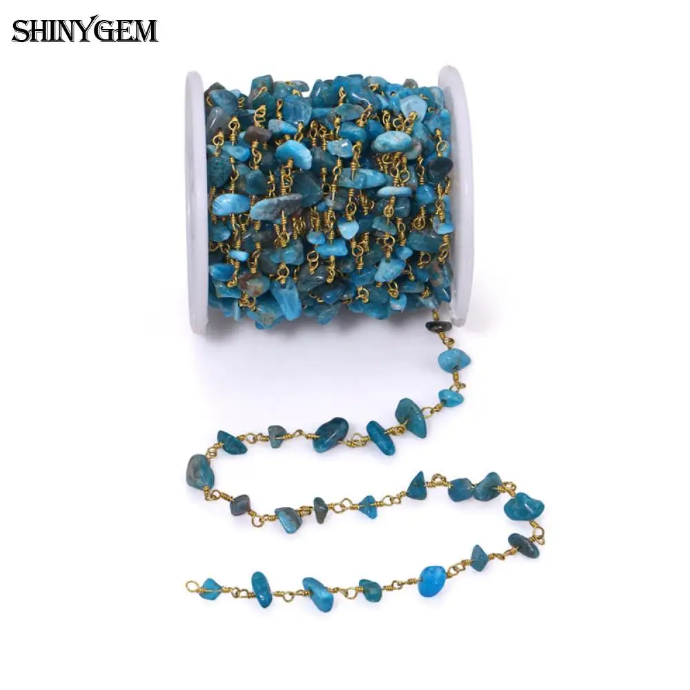 ShinyGem натуральный турмалин Стразы кусочки гальки четки бисера цепи золотое покрытие бисера цепь для изготовления ювелирных изделий 5 м/лот