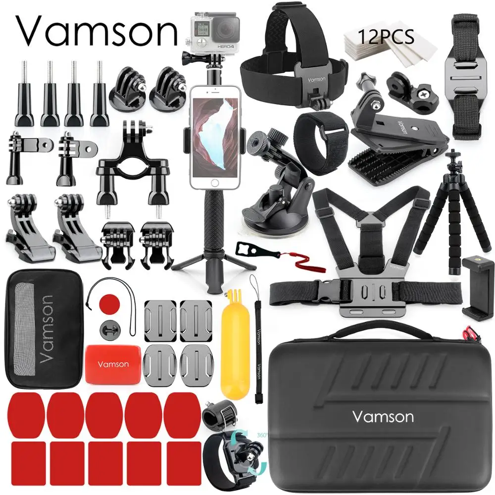 Vamson для Gopro аксессуары набор для go pro hero 7 6 5 4 комплект крепление для SJCAM для SJ4000/для xiaomi для yi 4 k для eken h9 VS84 - Цвет: VS84F