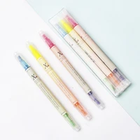 3 pcslot creative double head highlighter 6 color student drawing stationery gift candy color marker pen school office supplies