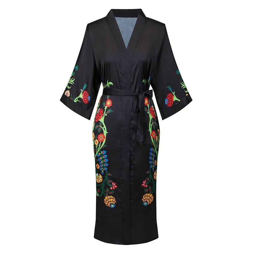 Высококачественная атласная шелковая длинная одежда для подружек невесты