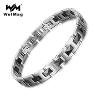 welmag dropship 2019 stainless steel bracelets bangles for menwomen charm bracelet male fashion jewelry wristband 3 clasps