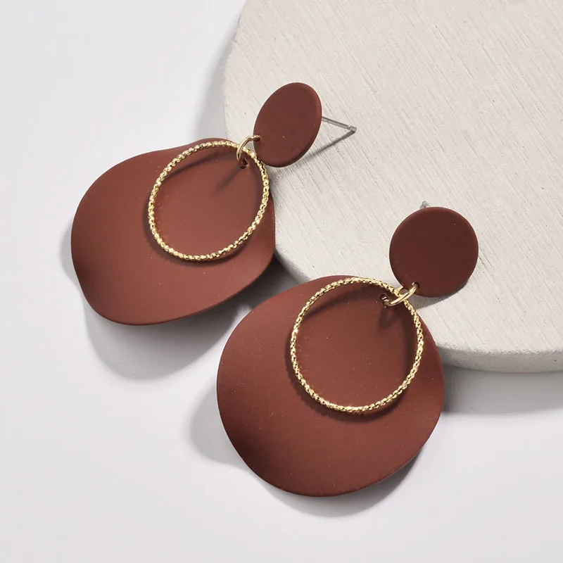 Серьги подвески женские с резиновым покрытием и круглыми