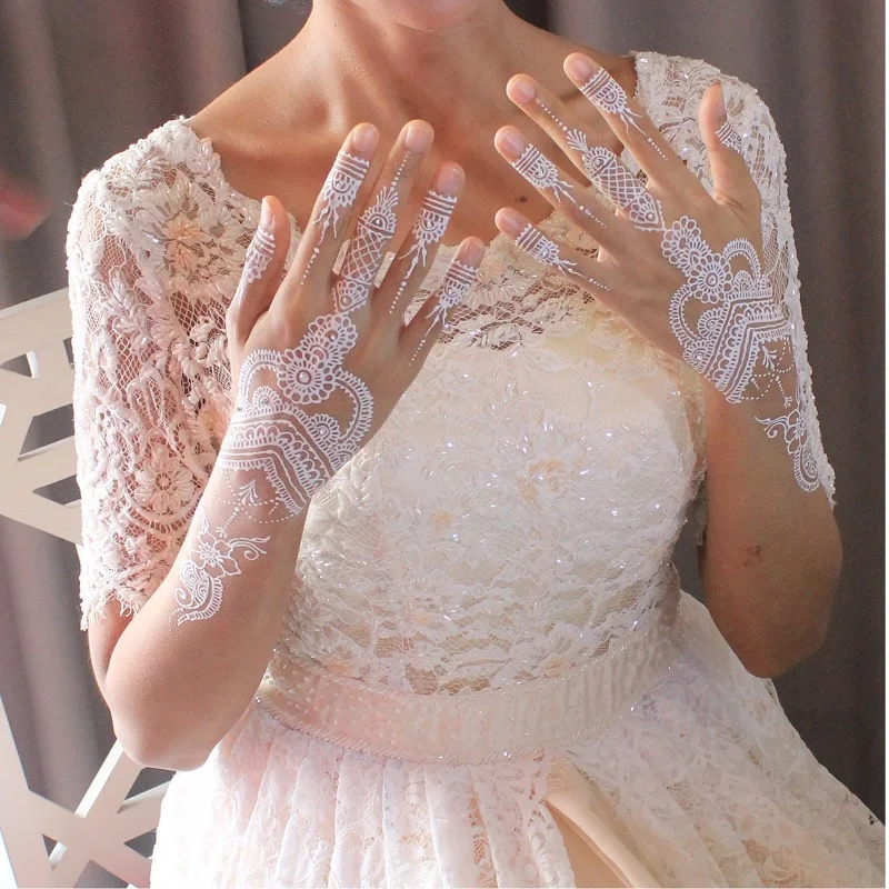 12шт. Хна для мехенди в конусе 25 гр временные татуировки|white henna cone|body artindian body art |