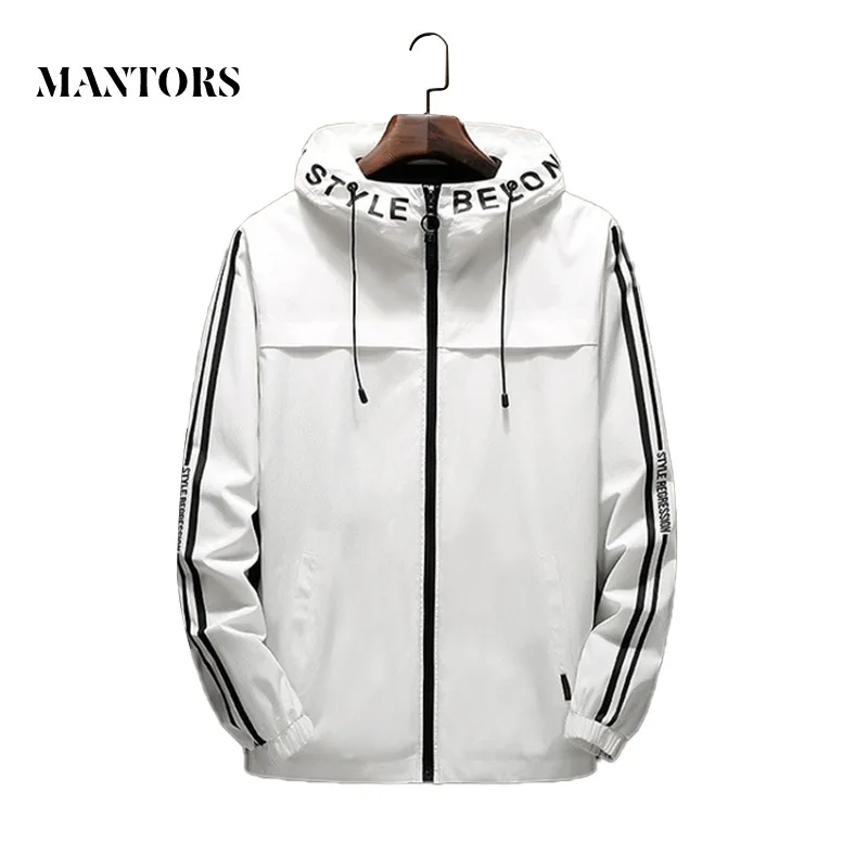 Men Jackets Spring Autumn Casual Bomber Jacket Male Zipper Slim Fit Hooded Coats Solid Striped Baseball Windbreaker | Мужская одежда