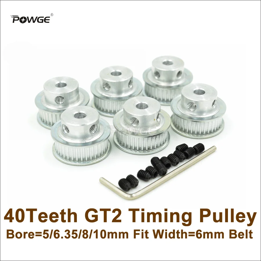 Шкив ГРМ POWGE 10 шт. 40 зубьев 2 ГТ отверстие 5/6 35/8/10 мм подходит для ширины 6 Ремень т