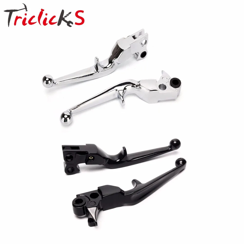 Triclicks Motorcycle Black Hand Levers Clutch Brake Lever Handlebar For Harley Sportster 883 1200 Softail Dyna Road King Touring |
