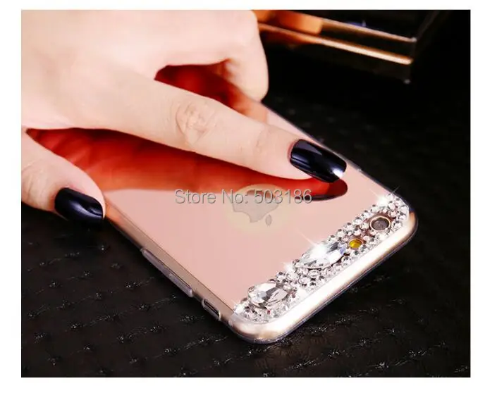 Красивые диаманта Bling мягкий зеркальный чехол для iPhone 11 pro X XS Max XR 6 6s 7 8 плюс 5 5S