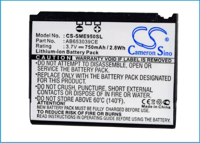 Cameron Sino 750 мАч аккумулятор AB653039CE для Samsung GT M6710 S3310 S7330 A551 E950 E958 J208 L170 L770 L810 SGH L810V Z240