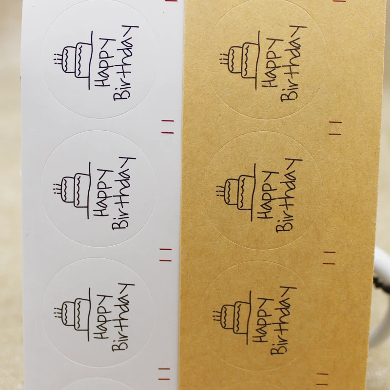 2017 сделай сам с днем рождения крафт наклейка этикетка 1 партия = 200 шт. белые и