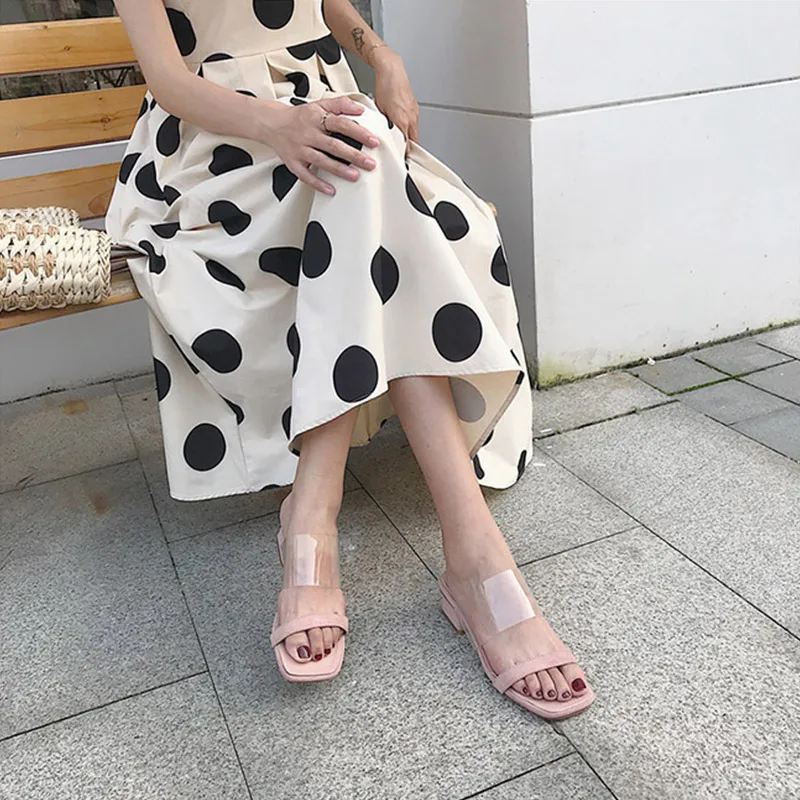 MONMOIRA/прозрачные тапочки из ПВХ сандалии женская элегантная обувь на толстом