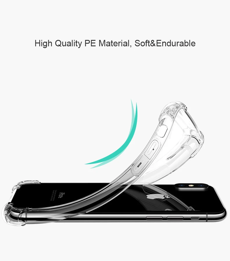 Simple Clear Phone Case Transparent For IPhone XR Xs Max Plus 6Plus 6SPlus 7Plus 8Plus soft Silicone Accessories Cover |