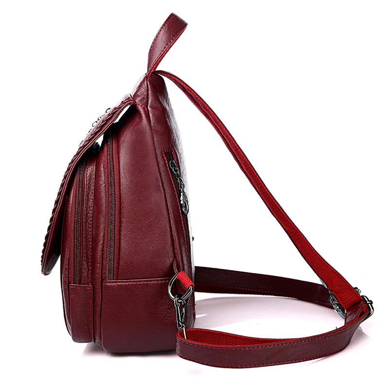 2017 Модный женский рюкзак на молнии рюкзаки из искусственной кожи женские