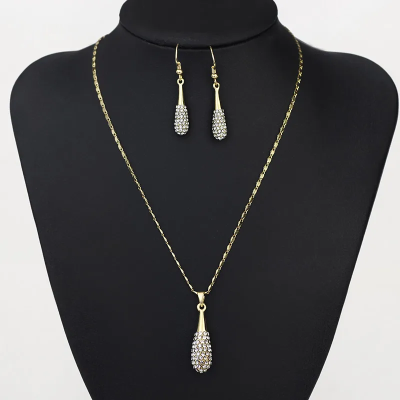 Ювелирные наборы Neoglory Стразы с эффектным ожерельем и серьгами для женщин 2020